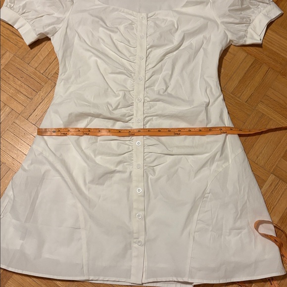 Commense White Puff Sleeve Button-Down Dress NWOT - Picture 4 of 12